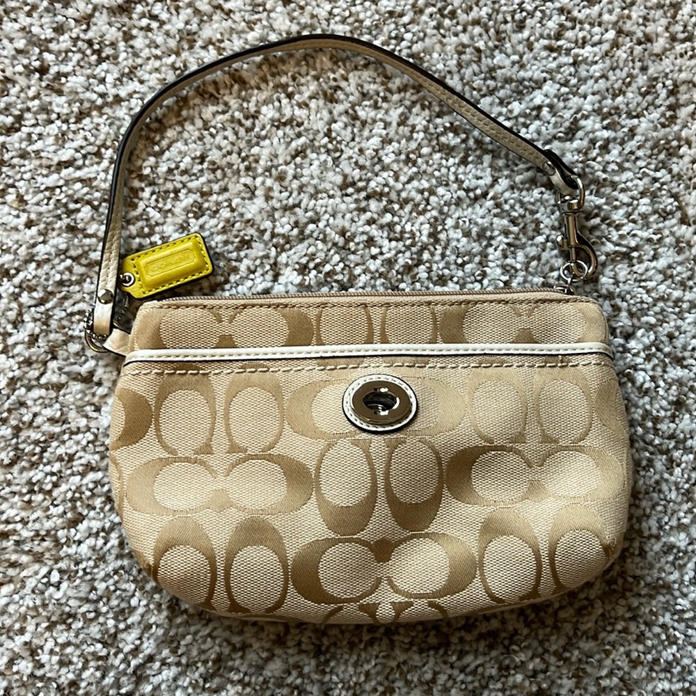 Coach Beige Wristlet